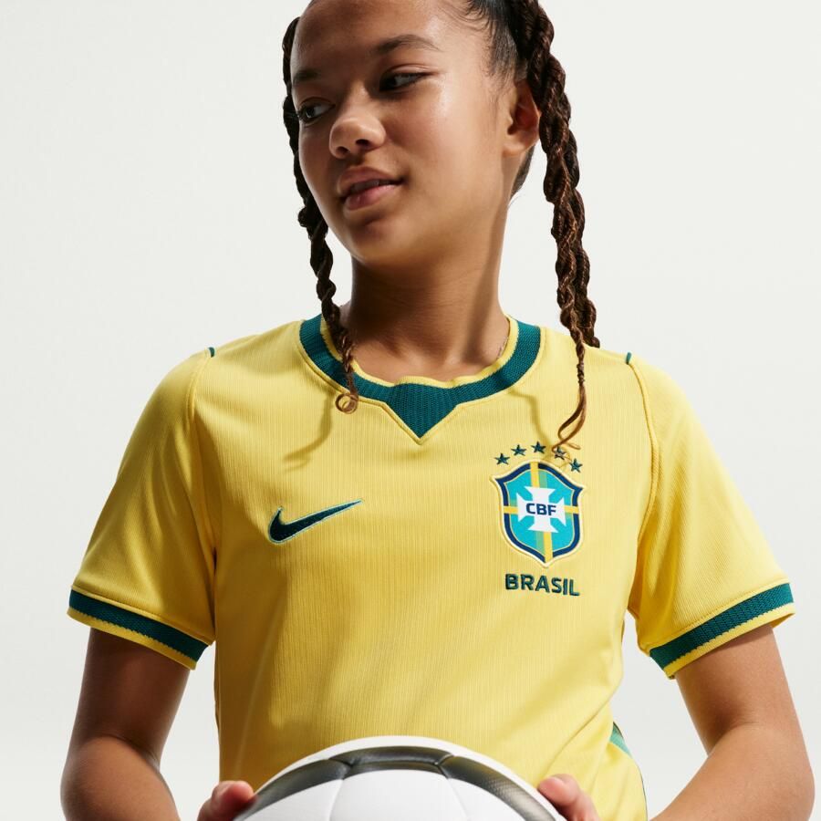 Nike Brazilië 2026 Stadium Thuis replica voetbalshirt met Dri-FIT voor kids Geel - Foto 3