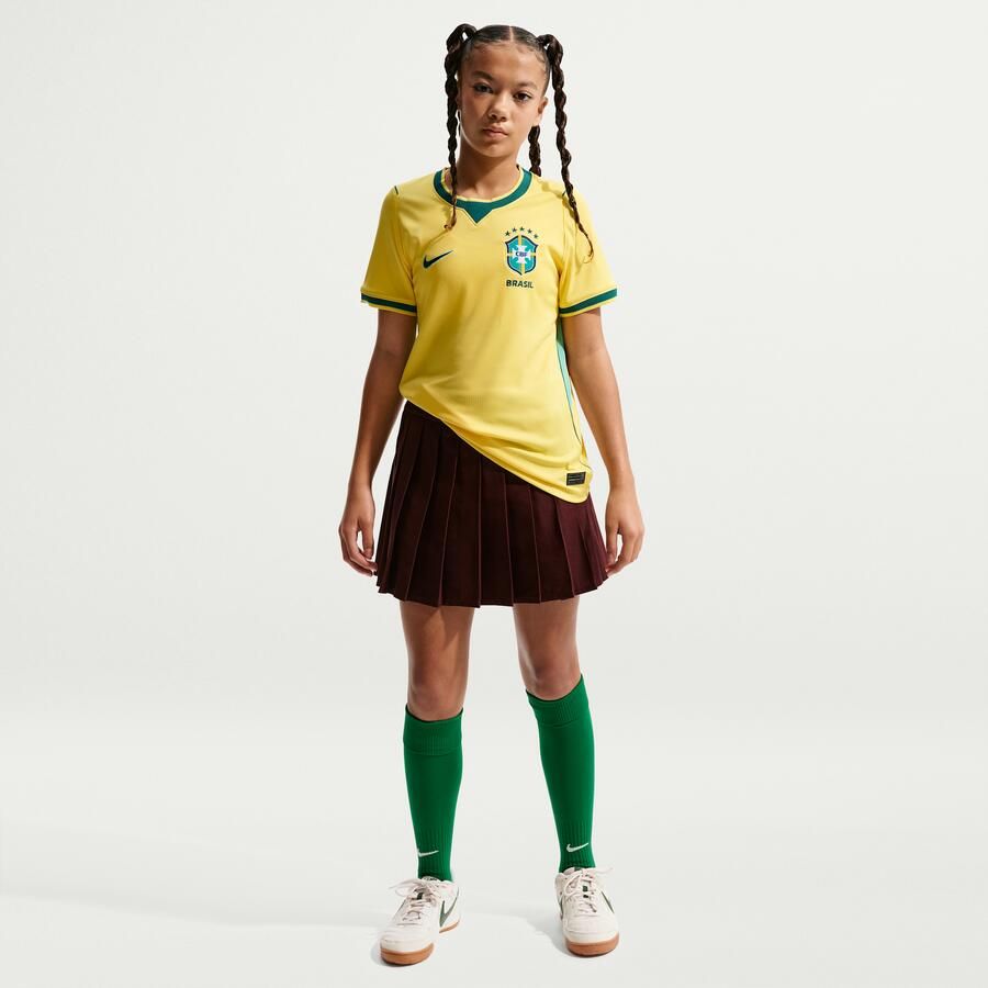 Nike Brazilië 2026 Stadium Thuis replica voetbalshirt met Dri-FIT voor kids Geel - Foto 4