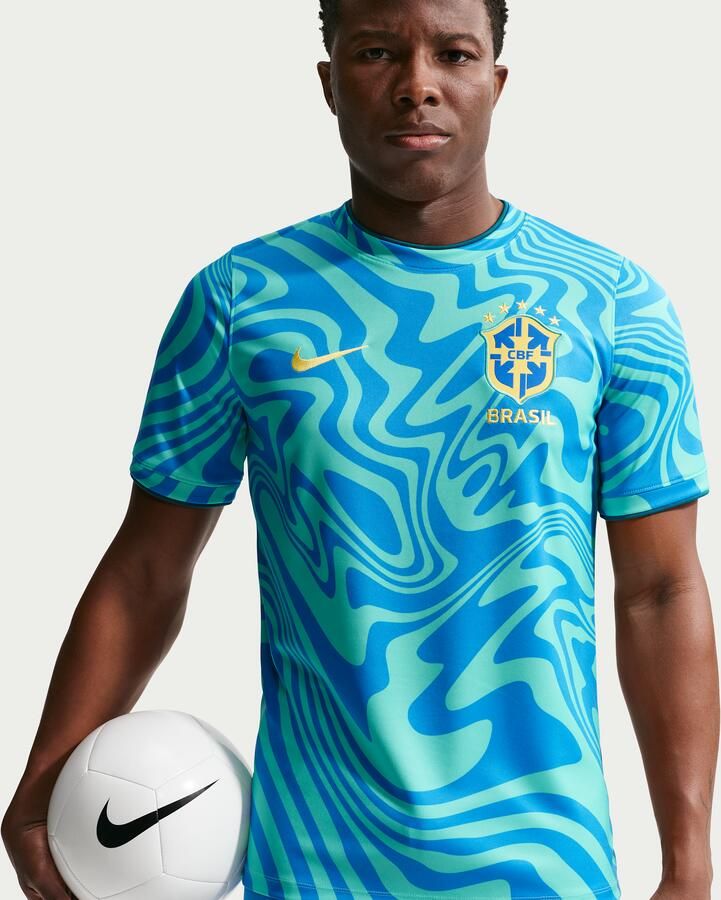 Nike Brazilië Academy Pro Dri-FIT warming-uptop met korte mouwen voor heren Groen - Foto 2