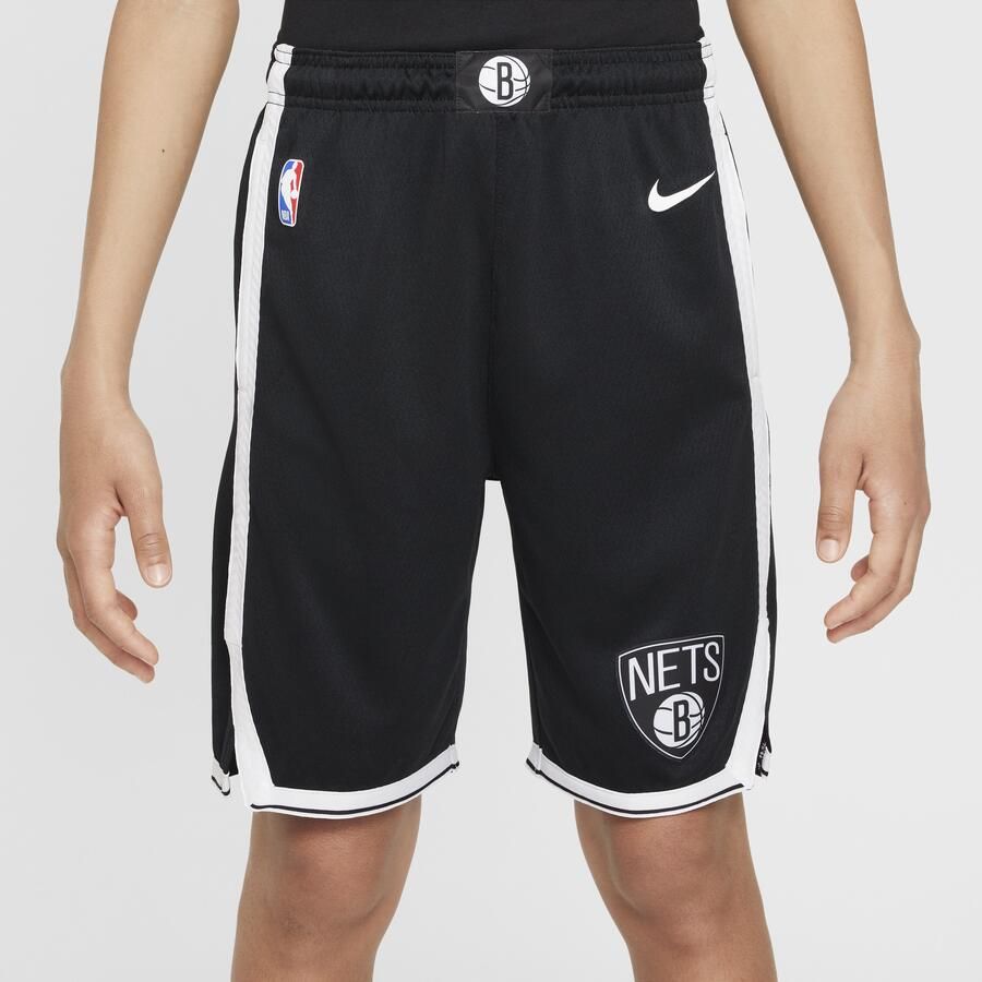 Nike Brooklyn Nets 2023 24 Icon Edition Swingman NBA-jongensshorts Zwart - Foto 4