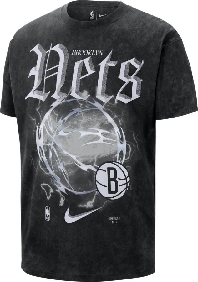 Nike Brooklyn Nets Courtside 'Halloween' Max90 NBA T-shirt voor heren Zwart - Foto 2