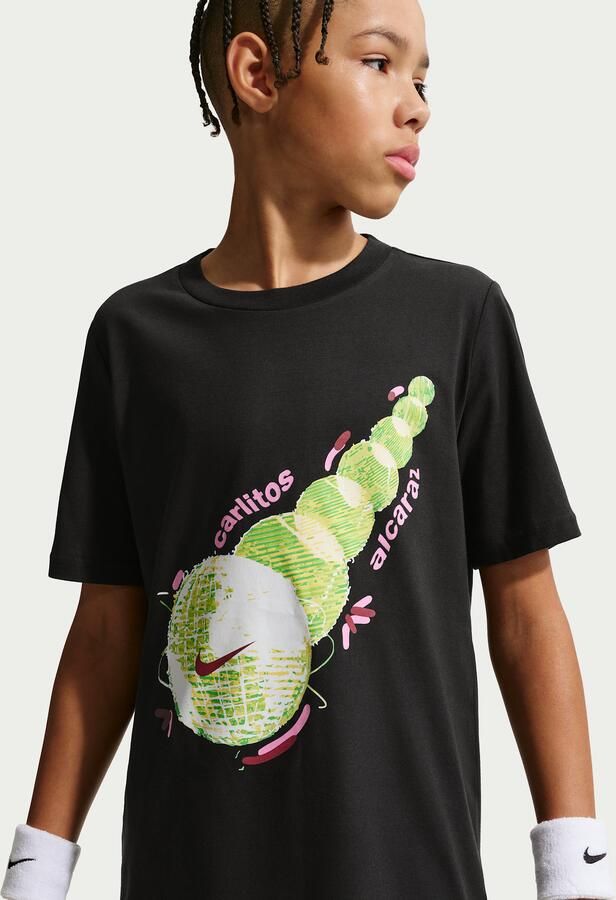 Nike Carlos Alcaraz Tennis T-shirt met korte mouwen voor kids Zwart - Foto 4