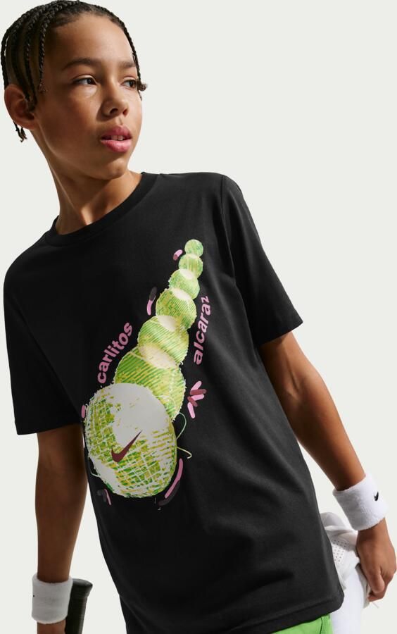 Nike Carlos Alcaraz Tennis T-shirt met korte mouwen voor kids Zwart - Foto 3