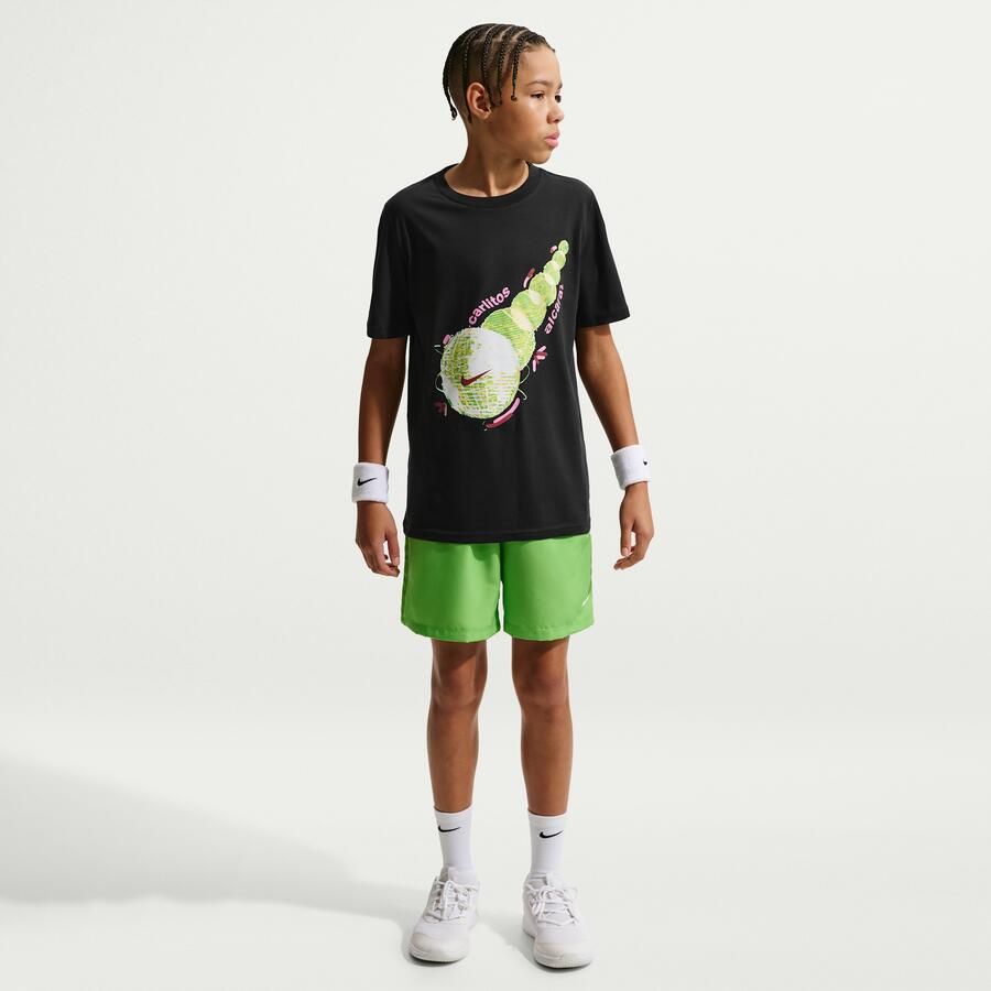Nike Carlos Alcaraz Tennis T-shirt met korte mouwen voor kids Zwart