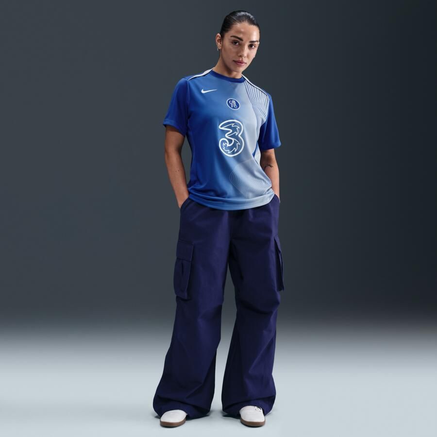 Nike Chelsea FC Academy Pro Derde Total 90 Dri-FIT warming-uptop voor dames Blauw - Foto 3