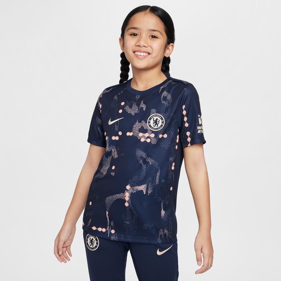 Nike Chelsea FC Academy Pro SE Dri-FIT warming-uptop met korte mouwen voor kids Blauw - Foto 3