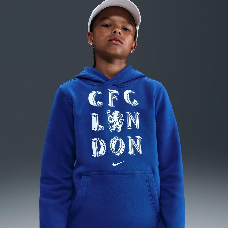 Nike Chelsea FC Club voetbalhoodie voor jongens Blauw - Foto 4