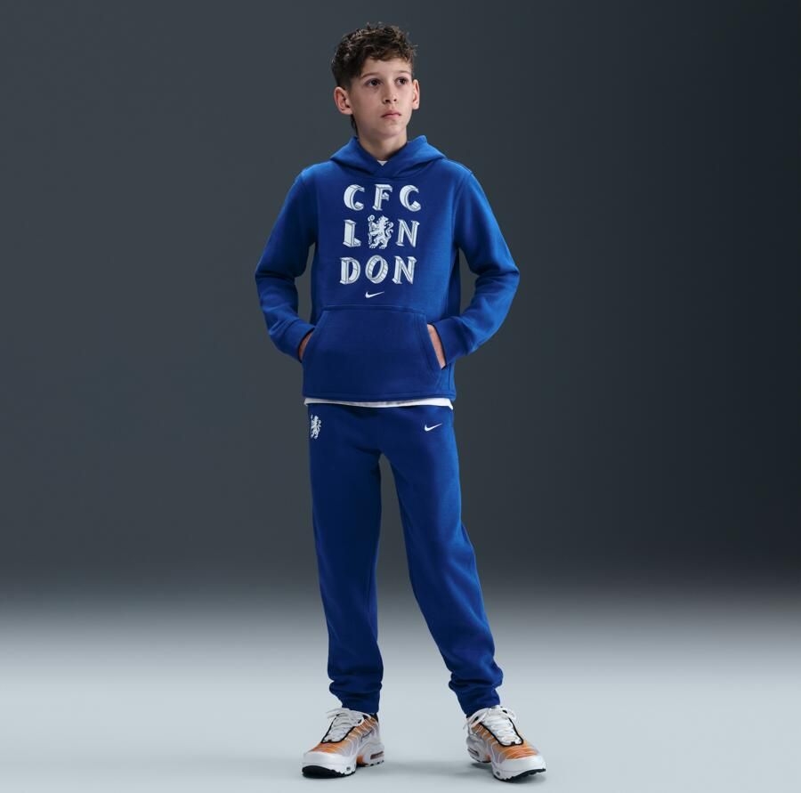 Nike Chelsea FC Club voetbaljoggingbroek van fleece voor jongens Blauw - Foto 4