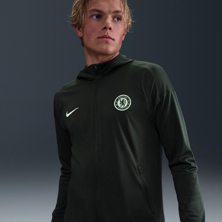 Nike Chelsea FC Strike Dri-FIT knit voetbaltrainingsjack met capuchon voor heren Groen - Foto 4