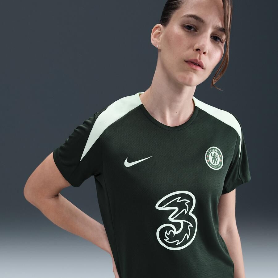 Nike Chelsea FC Strike Dri-FIT voetbaltop met korte mouwen voor dames Groen - Foto 4