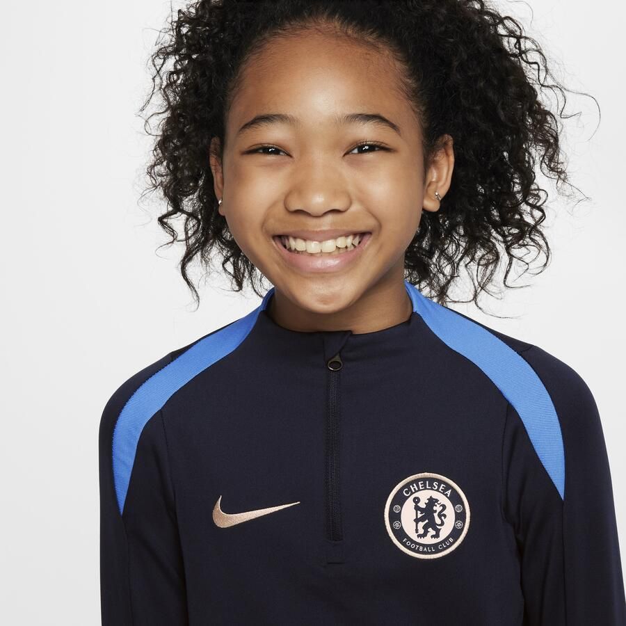 Nike Chelsea FC Strike Dri-FIT voetbaltrainingstop voor kids Blauw