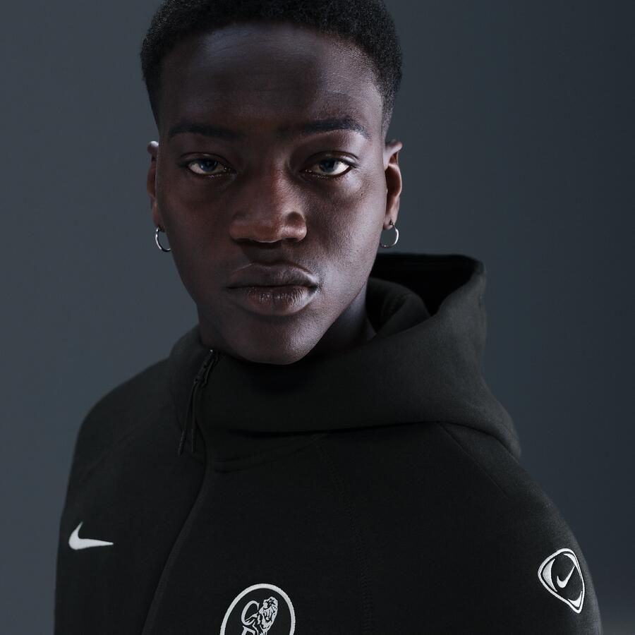 Nike Chelsea FC Tech Windrunner Total 90 voetbaljack van fleece met rits over de hele lengte voor heren Zwart - Foto 2