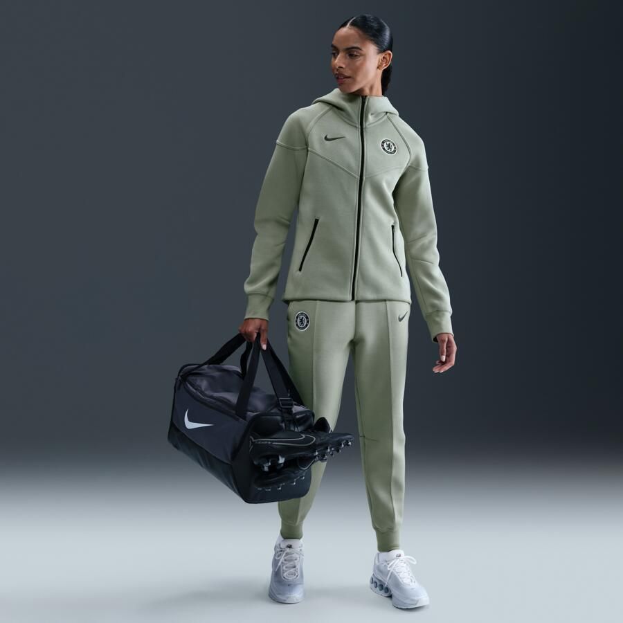 Nike Chelsea FC Tech Windrunner voetbalhoodie van fleece met rits voor dames Groen - Foto 3