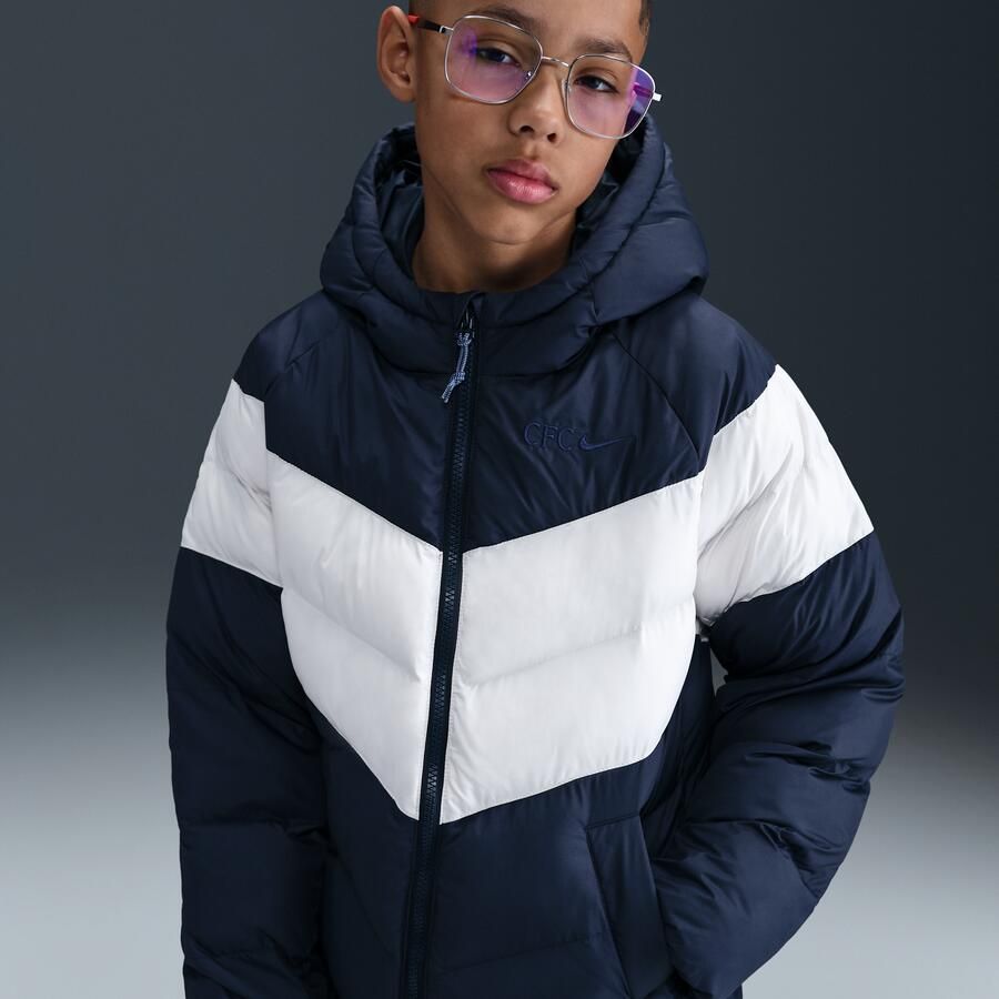 Nike Chelsea FC voetbaljack met synthetische vulling en capuchon voor kids Blauw - Foto 4