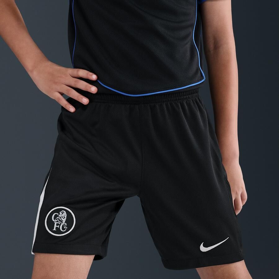 Nike Chelsea FC 2025 26 Stadium Derde Total 90 replicavoetbalshorts met Dri-FIT voor kids Zwart