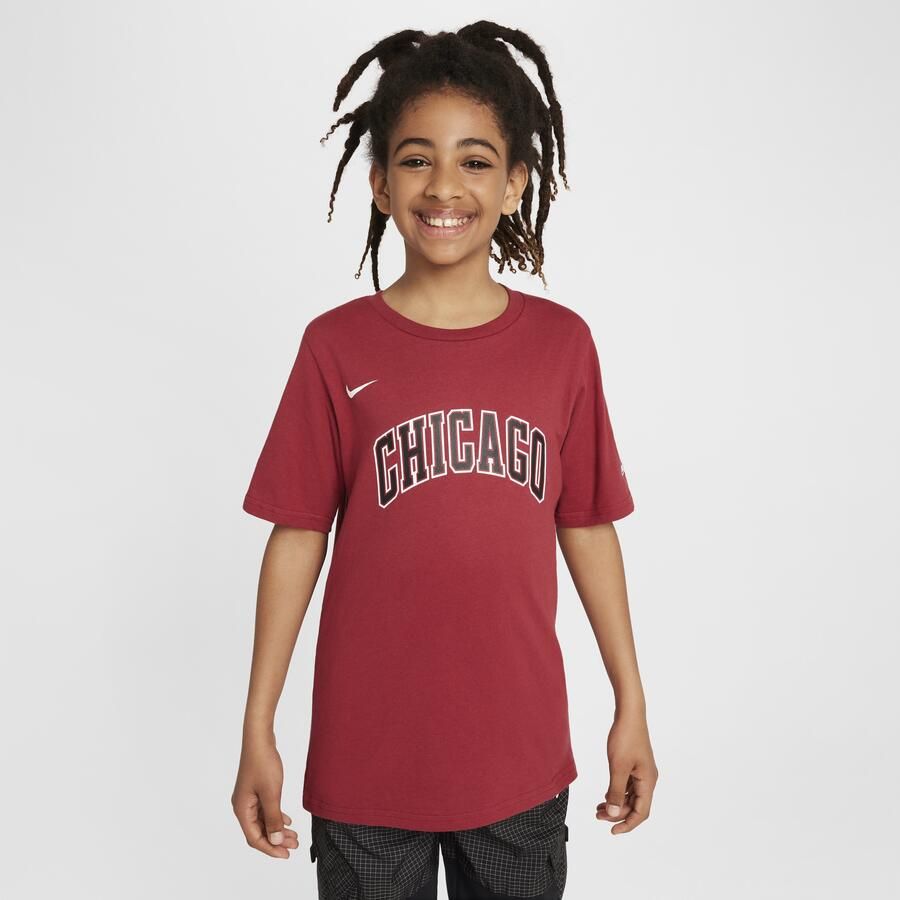 Nike Chicago Bulls City Edition NBA-kindershirt met logo Rood - Foto 3