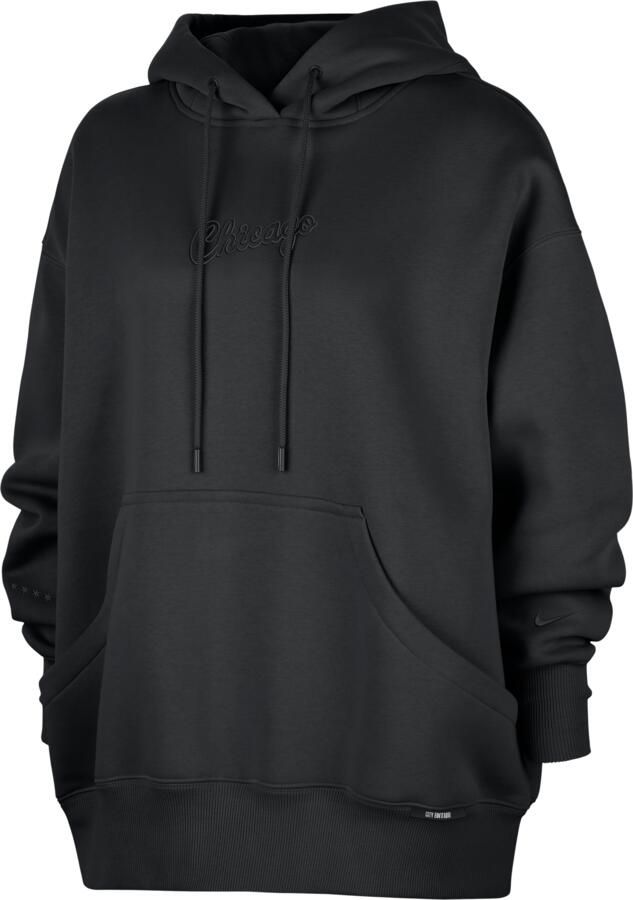 Nike Chicago Bulls City Edition NBA Phoenix Fleece Premium hoodie voor dames Zwart - Foto 2