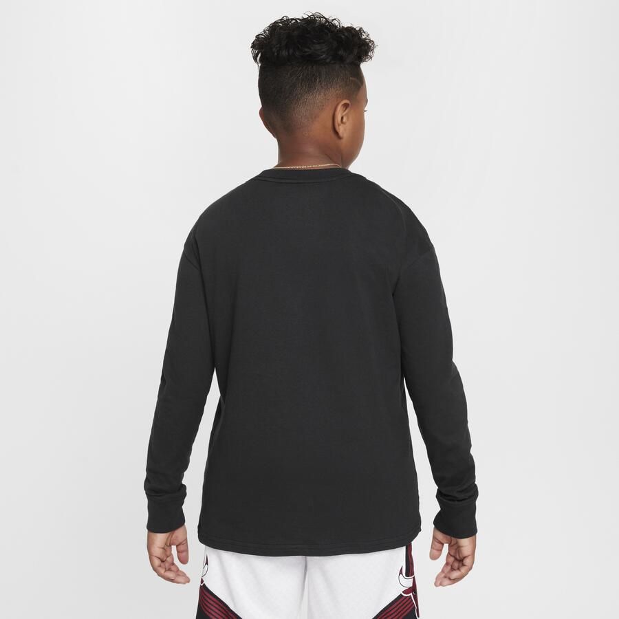 Nike Chicago Bulls Essential NBA Max90 T-shirt met lange mouwen voor jongens Zwart - Foto 4