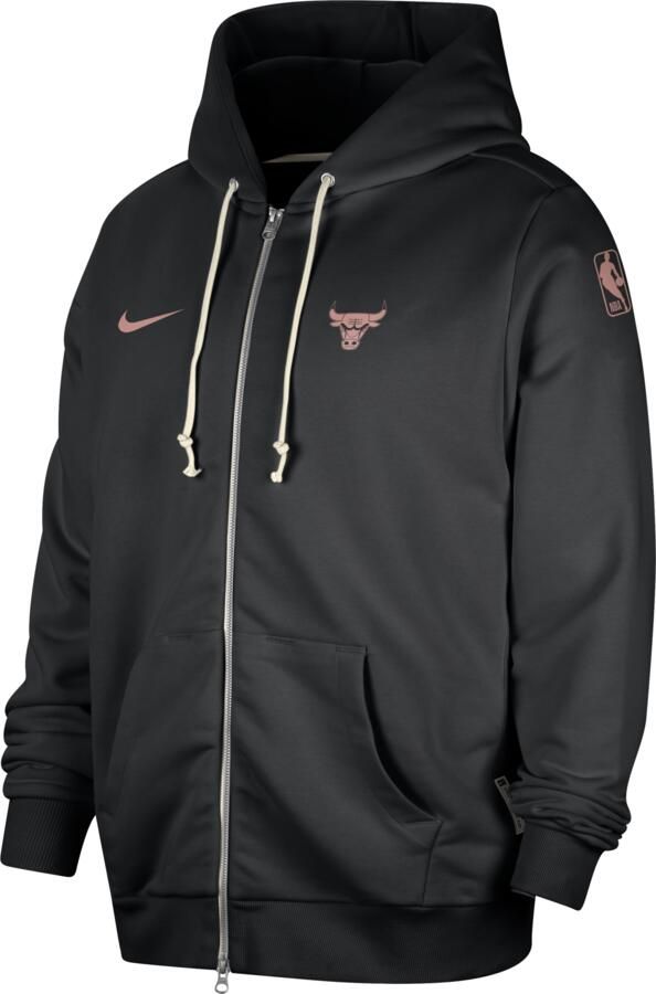Nike Chicago Bulls Standard Issue Dri-FIT hoodie met rits over de hele lengte voor heren Zwart