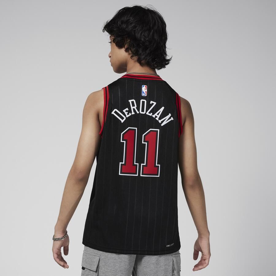 Nike Chicago Bulls Statement Edition Swingman Dri-FIT jersey voor kids Zwart - Foto 4