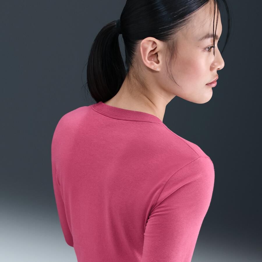 Nike Chill Knit korte aansluitende damestop met lange mouwen Paars