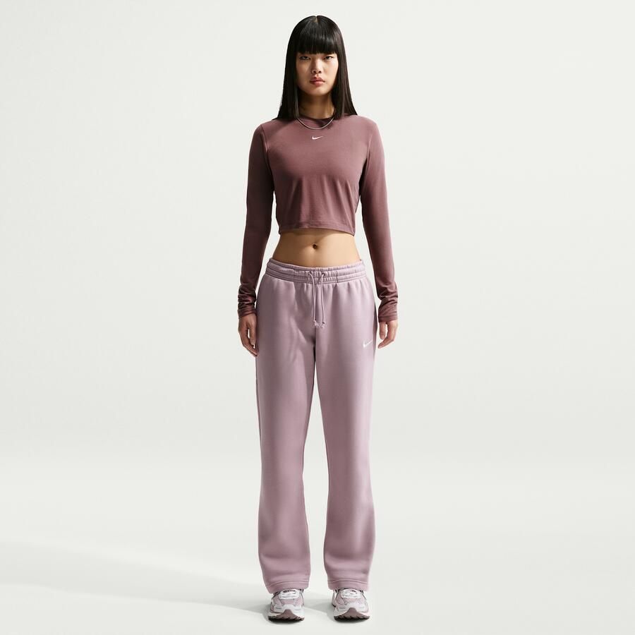 Nike Chill Knit korte aansluitende damestop met lange mouwen Paars