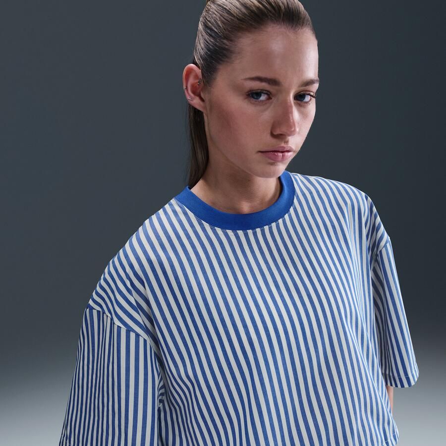 Nike Chill Poplin rechte damestop met strepen Blauw - Foto 4