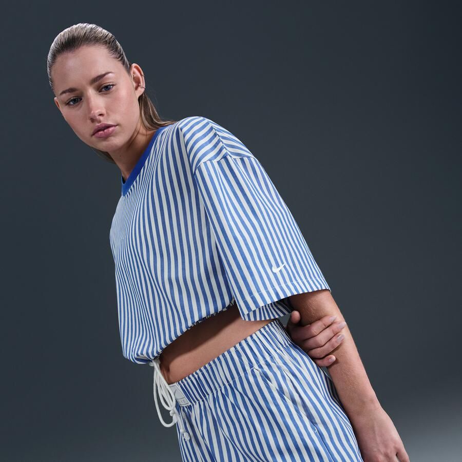 Nike Chill Poplin rechte damestop met strepen Blauw - Foto 2