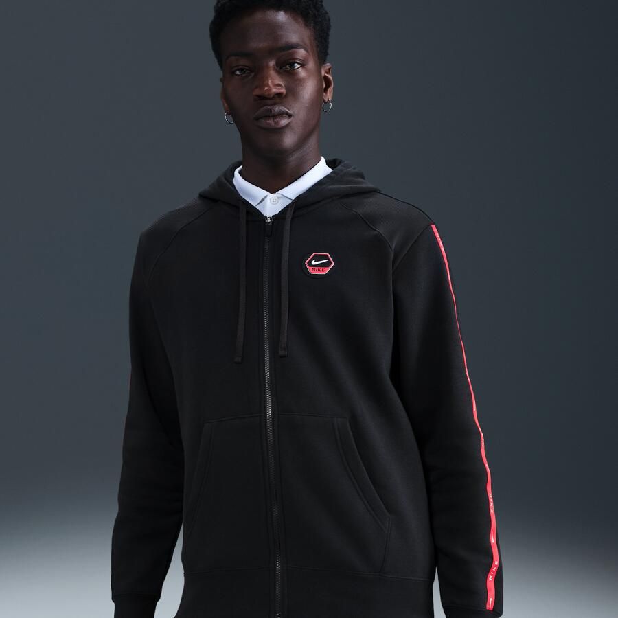 Nike City Side Fleecehoodie met rits over de hele lengte voor heren Zwart - Foto 4