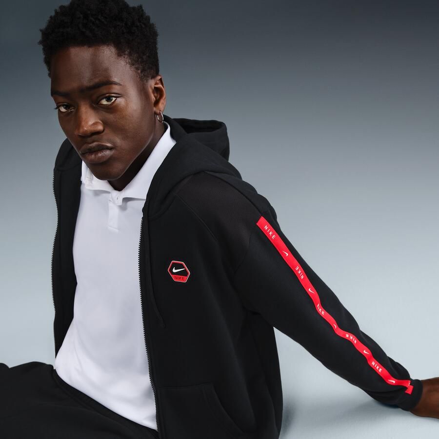 Nike City Side Fleecehoodie met rits over de hele lengte voor heren Zwart - Foto 2