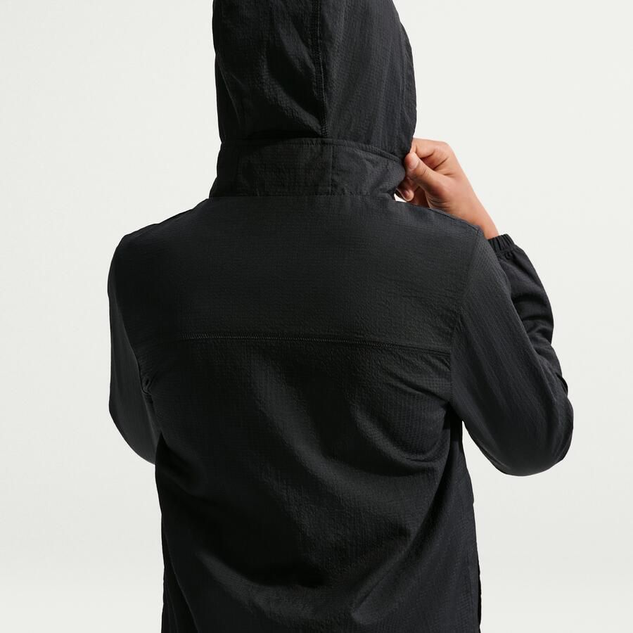 Nike City Utility geweven jack met volledige rits voor kids Zwart