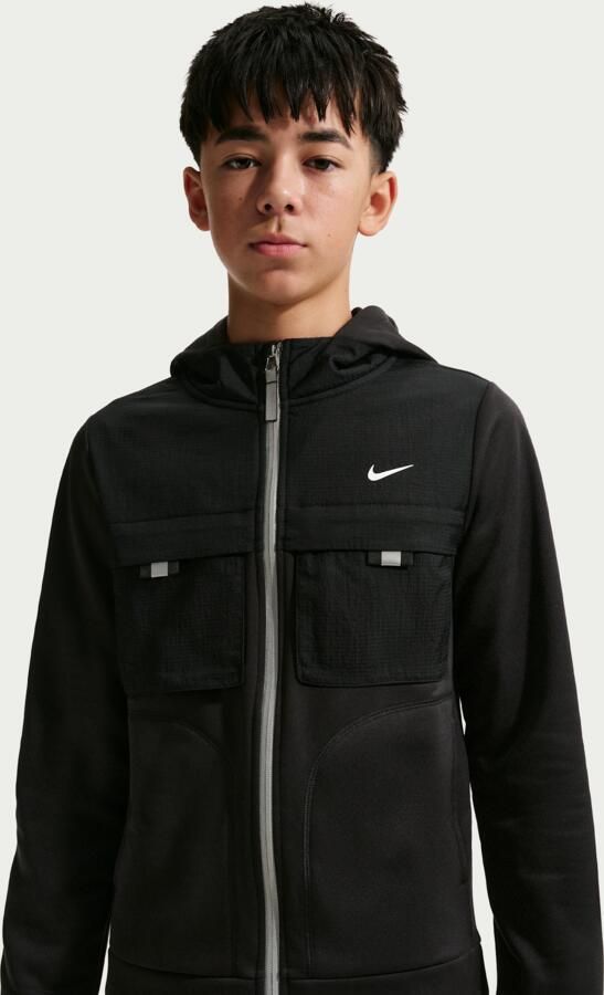 Nike City Utility hoodie met volledige rits voor kids Zwart - Foto 4