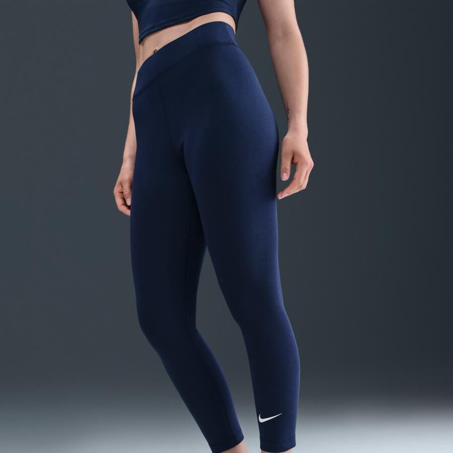 Nike Classic 7 8-legging met hoge taille voor dames Blauw