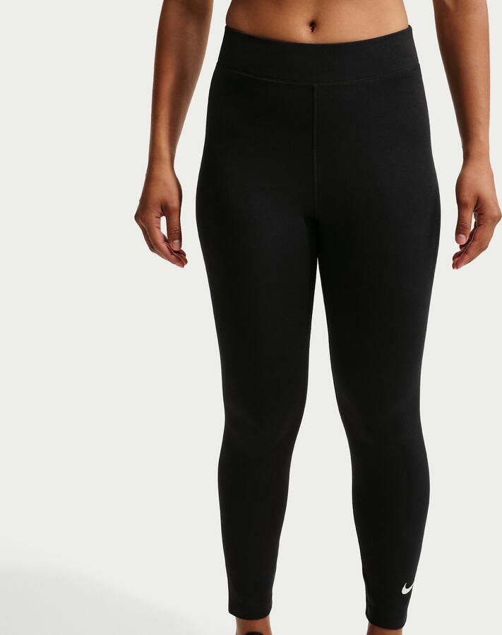 Nike Klassieke Leggings met Hoge Taille Zwart Wit Black Dames - Foto 4