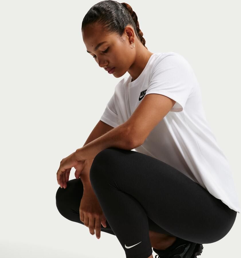 Nike Klassieke Leggings met Hoge Taille Zwart Wit Black Dames - Foto 2