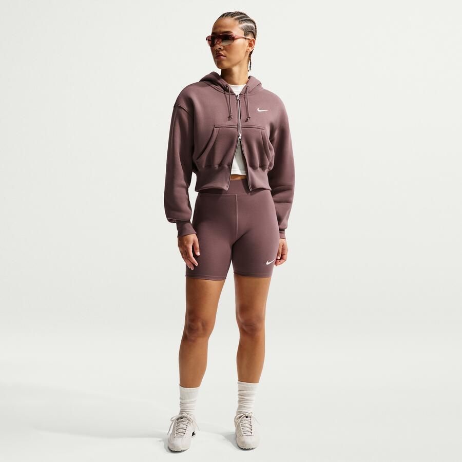 Nike Classic bikeshorts met hoge taille voor dames (21 cm) Paars - Foto 4