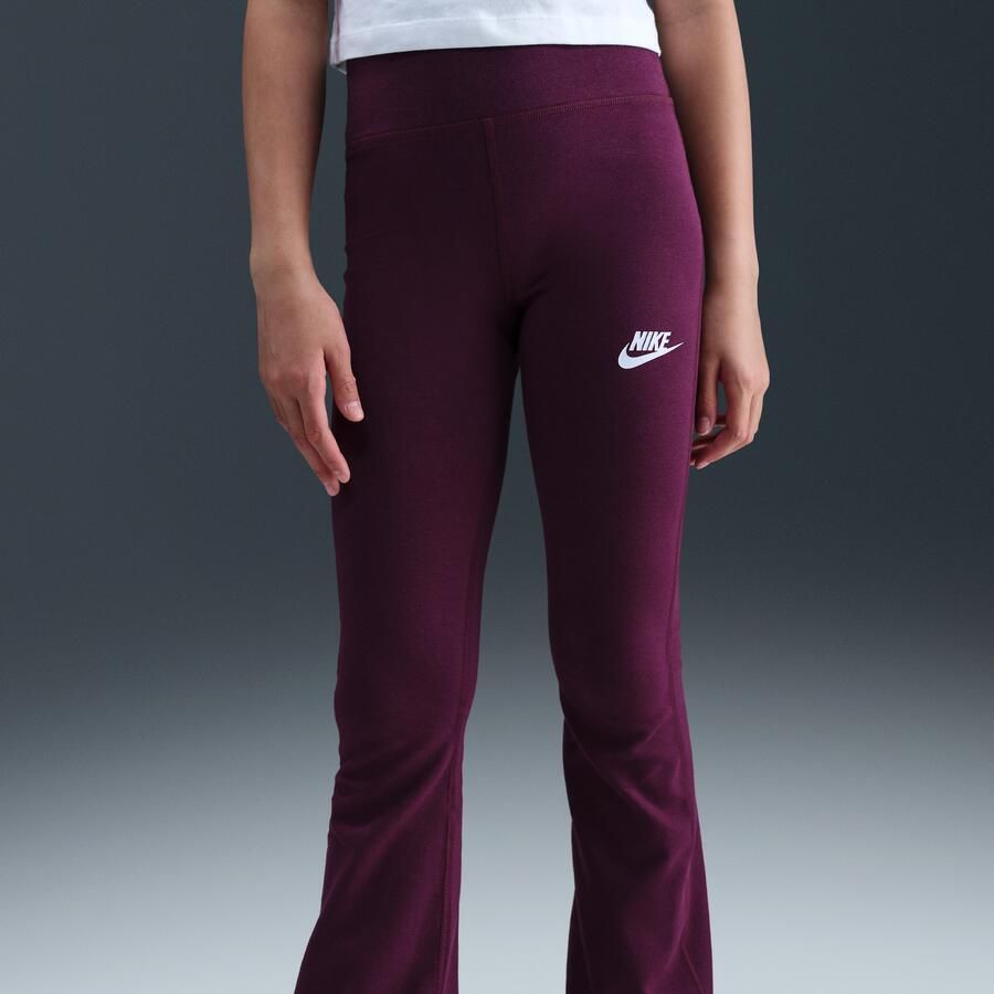 Nike Classic legging met hoge taille en wijde pijpen voor meisjes Rood