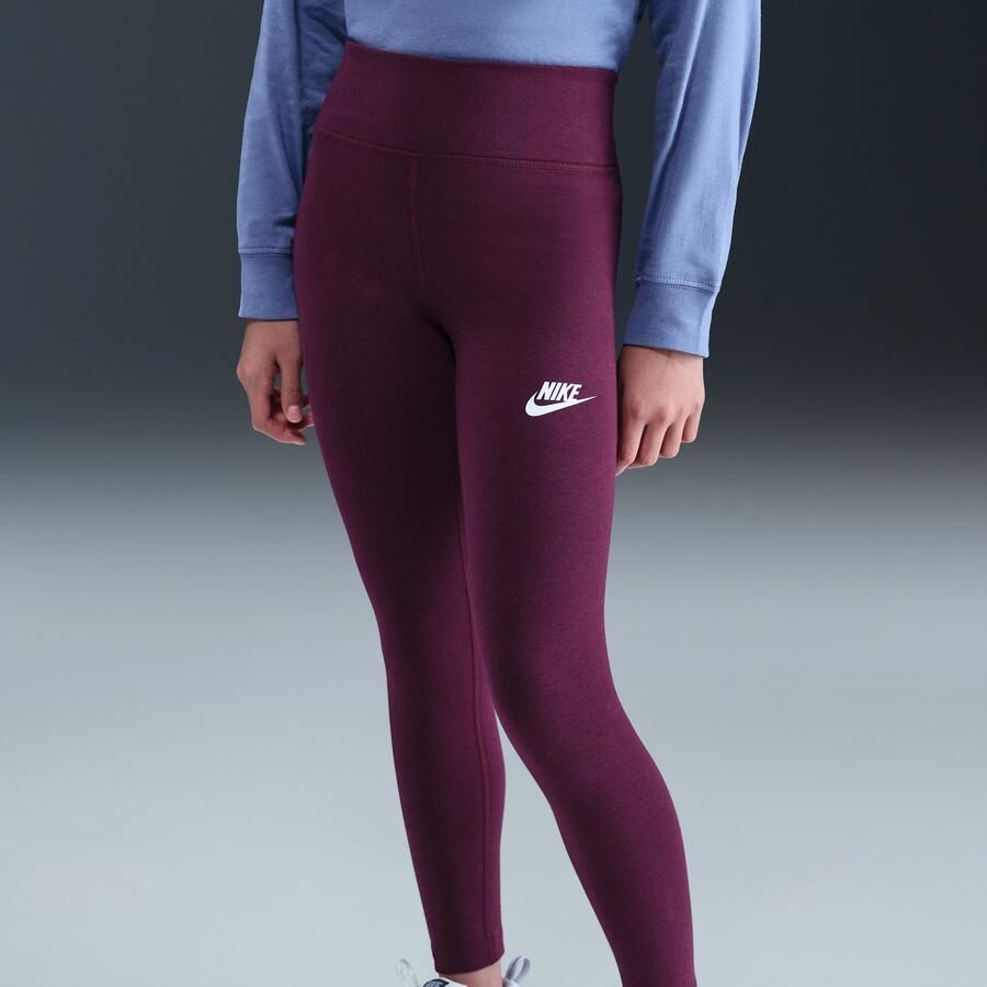 Nike Classic legging met hoge taille voor meisjes Rood