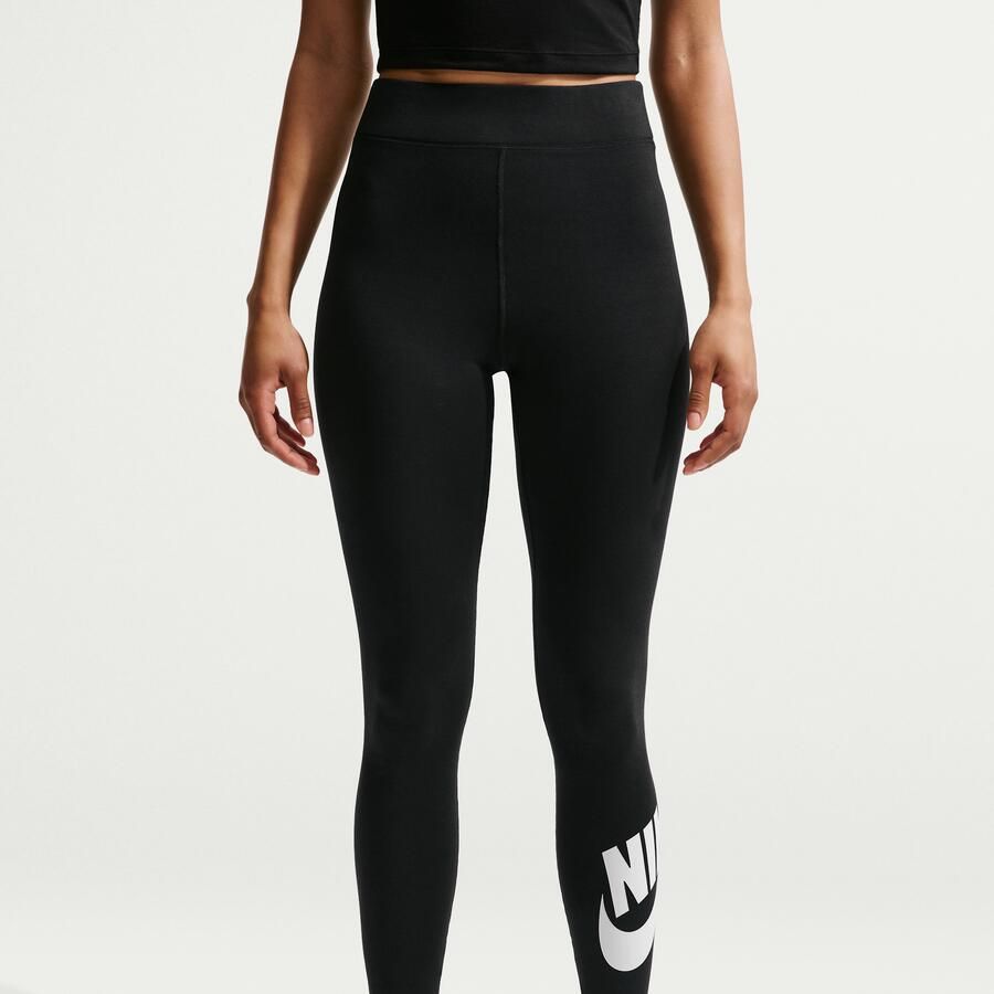 Nike Sportswear Classics legging met hoge taille en graphic voor dames Zwart - Foto 2