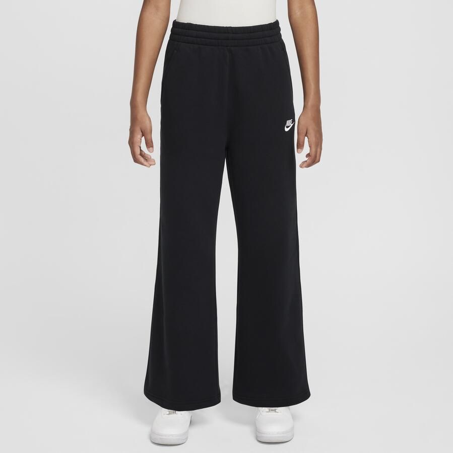 Nike Club Fleece broek met wijde pijpen voor meisjes Zwart - Foto 3