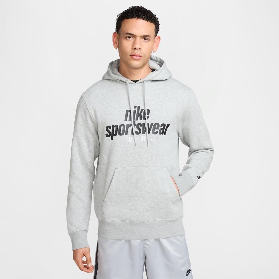 Nike Club Fleece fleecehoodie voor heren Grijs - Foto 4