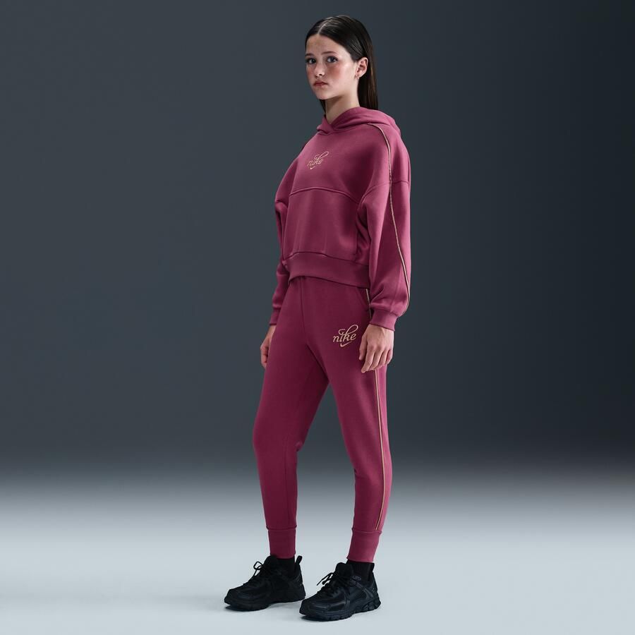 Nike Club Fleece hoodie met recht design voor meisjes Paars - Foto 3