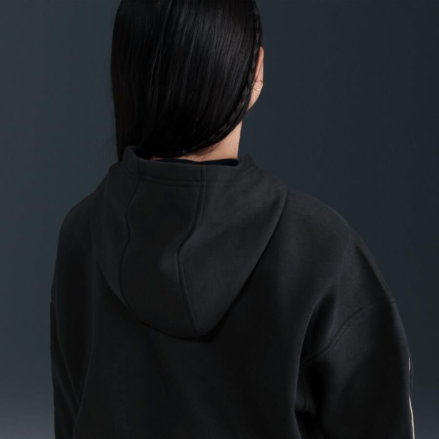Nike Club Fleece hoodie met recht design voor meisjes Zwart
