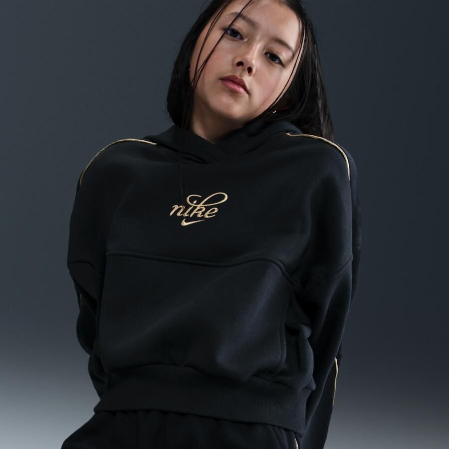 Nike Club Fleece hoodie met recht design voor meisjes Zwart - Foto 2