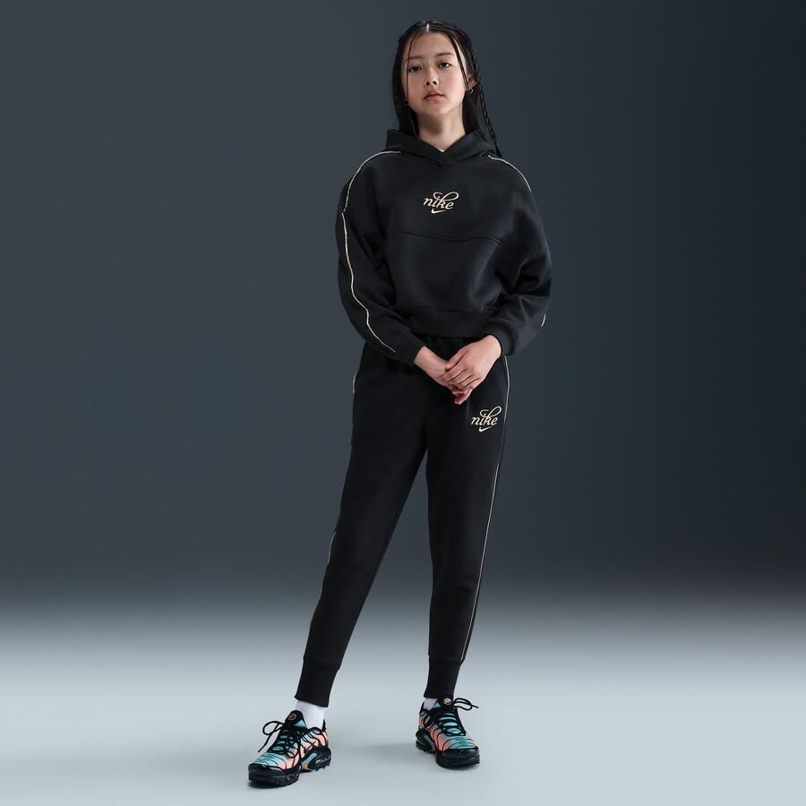 Nike Club Fleece hoodie met recht design voor meisjes Zwart - Foto 3