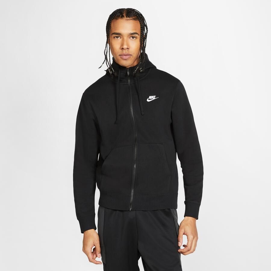 Nike Sportswear Club Fleece Hoodie met rits voor heren Zwart