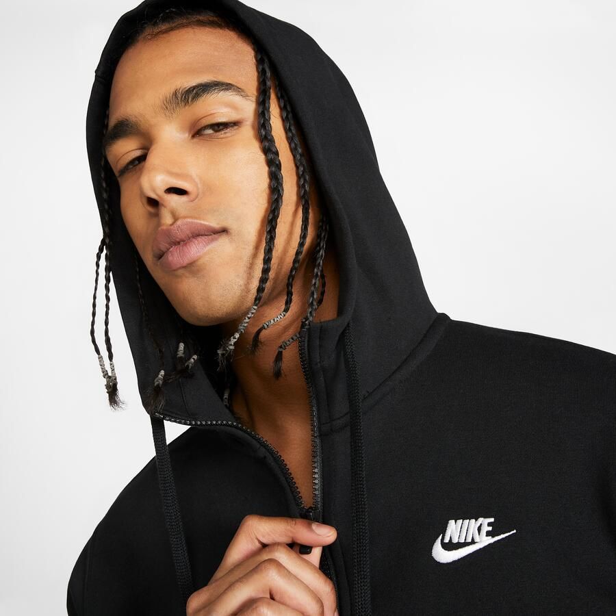 Nike Sportswear Club Fleece Hoodie met rits voor heren Zwart - Foto 2