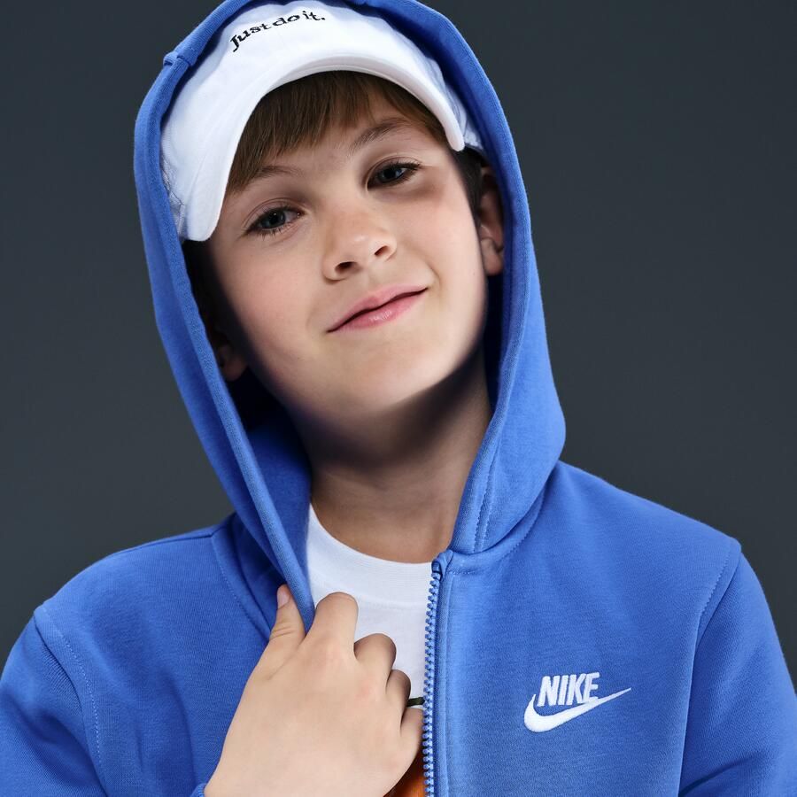 Nike Club Fleece hoodie met rits voor kids Blauw - Foto 2