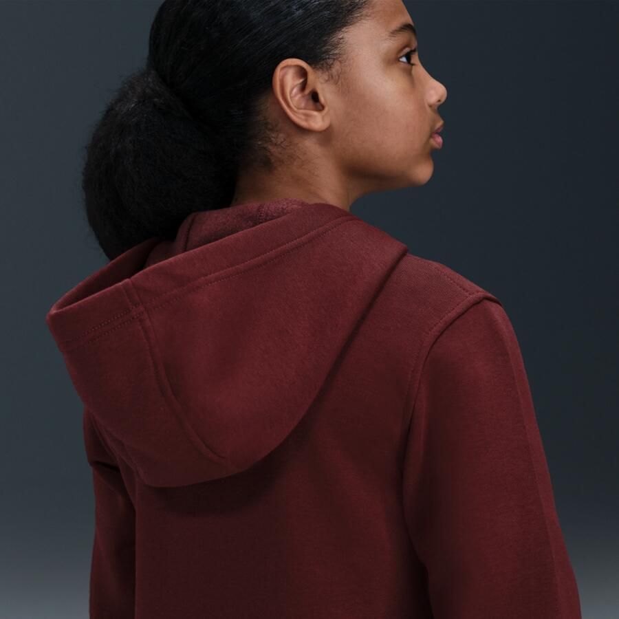 Nike Club Fleece hoodie met rits voor kids Rood - Foto 3