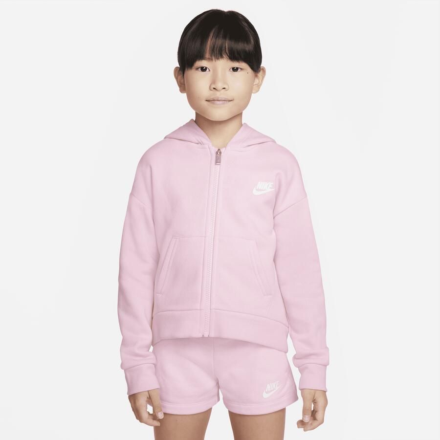 Nike Club Fleece Hoodie met rits voor kleuters Roze - Foto 4